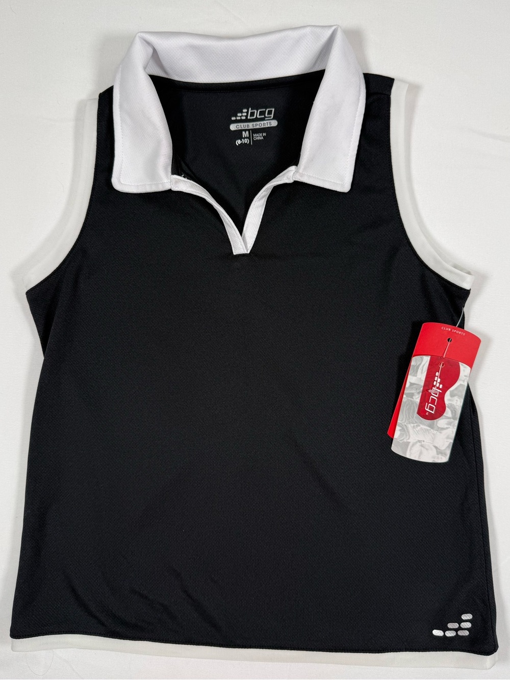 NWT BCG Girls Tennis Sleeveless Polo M 8-10 Athletic Golf Performance NEW Sporty